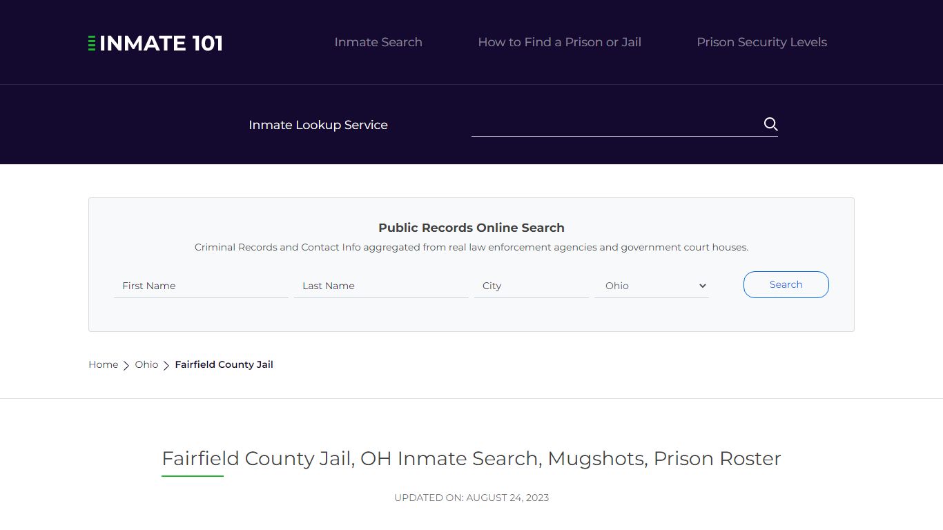 Fairfield County Jail, OH Inmate Search, Mugshots, Prison Roster